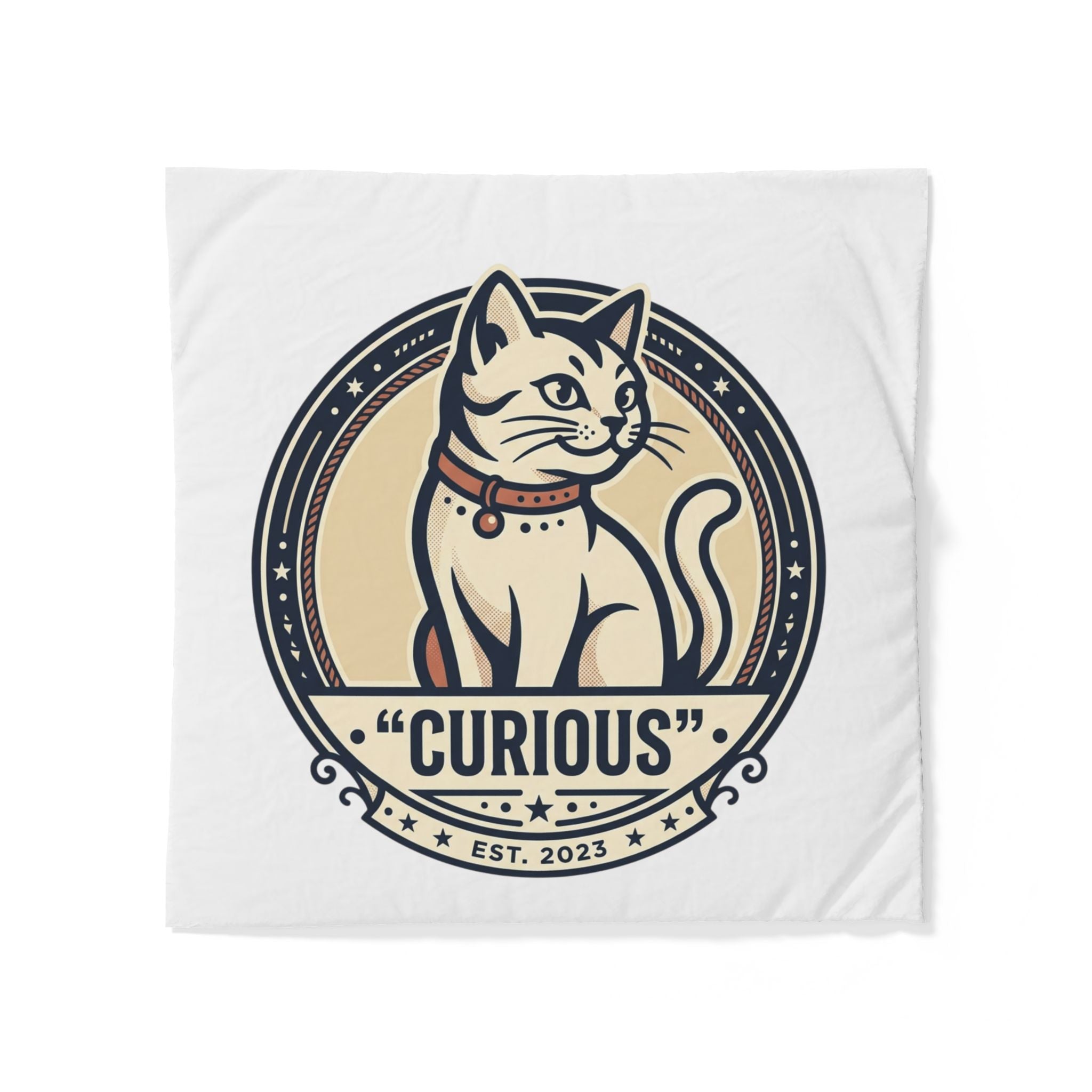 Pussilakana- Curious Cat Cotton Duvet Cover — Vintage Cat Bedroom Decor