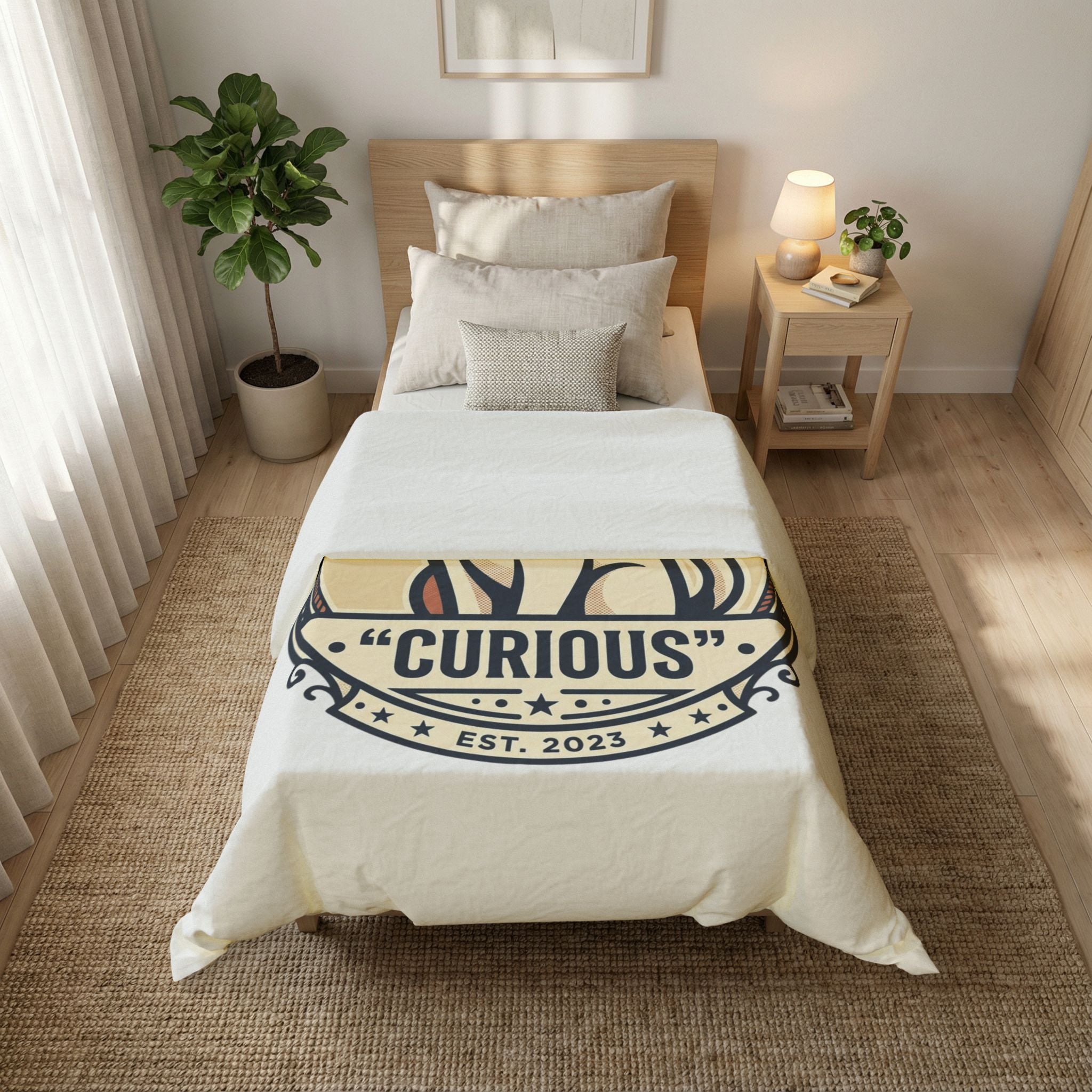 Pussilakana- Curious Cat Cotton Duvet Cover — Vintage Cat Bedroom Decor