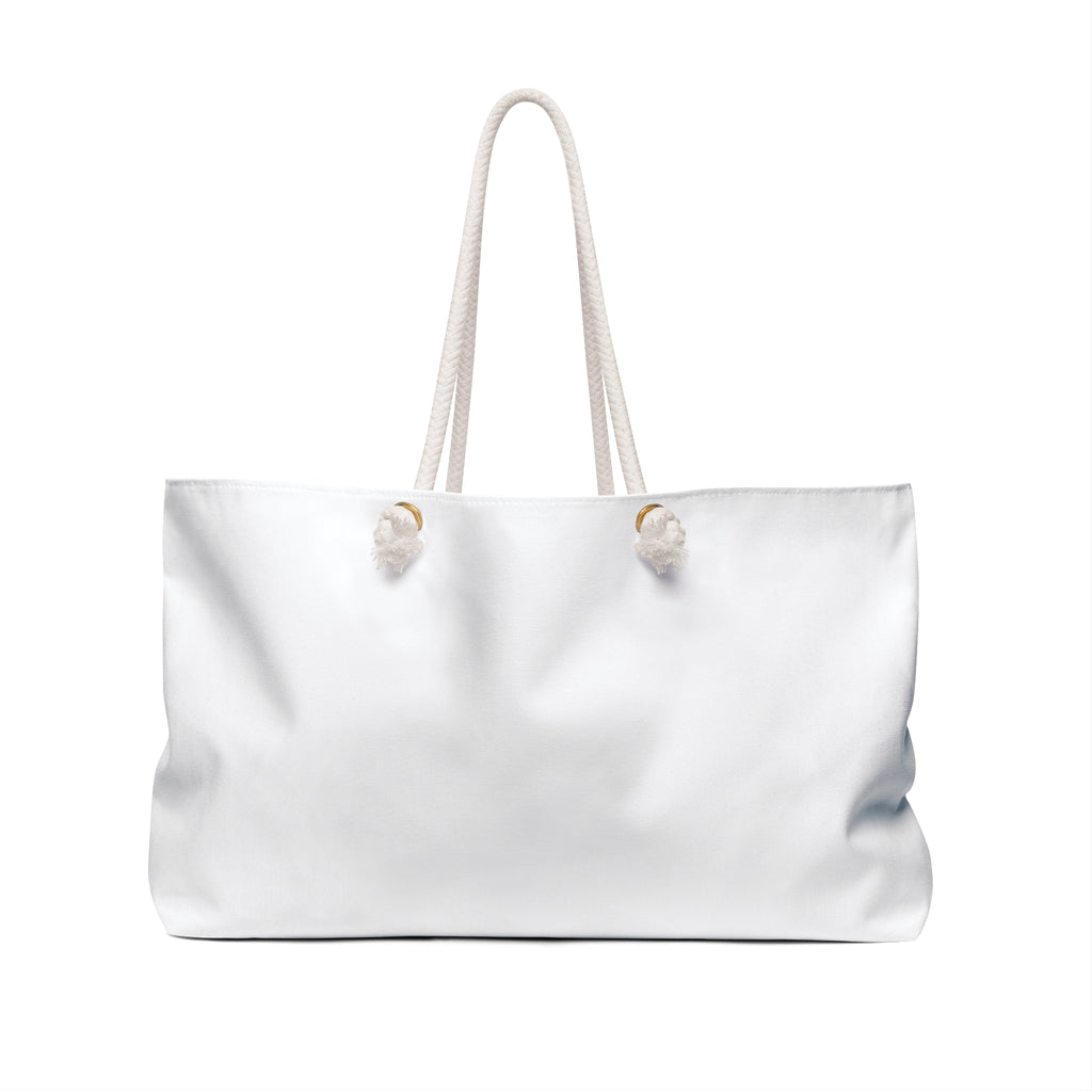 Laukku- Boho Feather Nautical Weekender Bag — Large Travel Tote with Shell & Floral Emblem