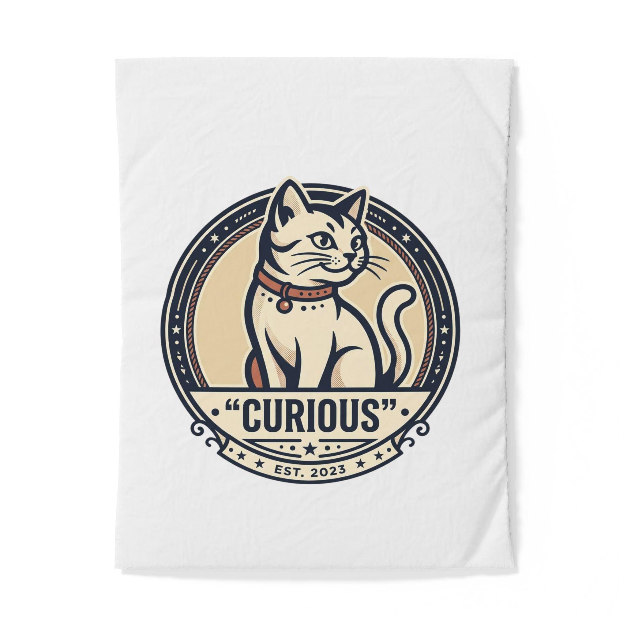 Pussilakana- Curious Cat Cotton Duvet Cover — Vintage Cat Bedroom Decor